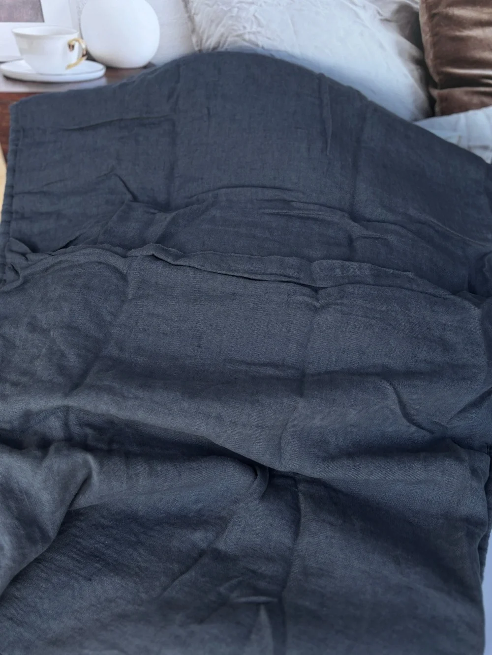 Nightfall European Linen Box King Sham Set Quince